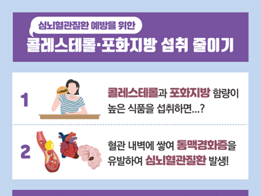 [인포그래픽] 콜레스테롤, 포화지방 섭취 줄이기