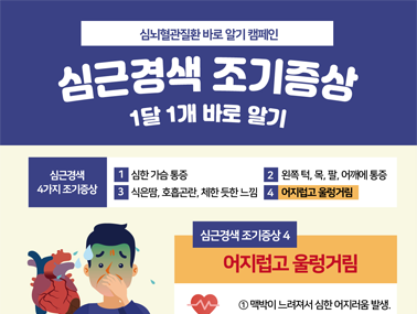 [인포그래픽] 심근경색 조기증상 4 - 어지럽고 울렁거림